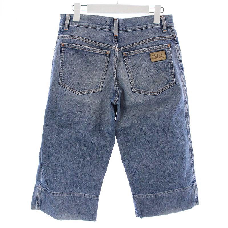 クロエ CHLOE デニムパンツ ジーンズ ハーフパンツ ジップフライ 34 XL 