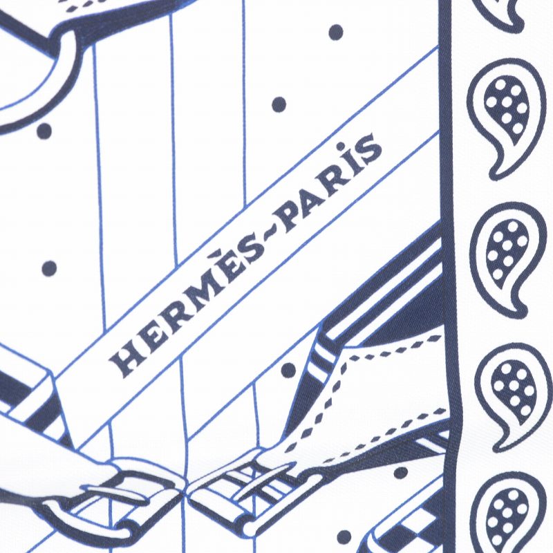 エルメス　HERMES ジグザグのサングル　カレ55 ネイビー エルメス HERMES 22SS カレ55 SANGLES EN ZIGZAG ジグザグの