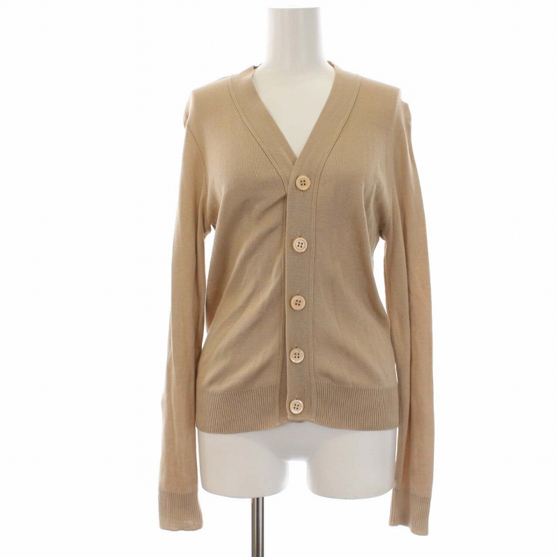ルトロワ Letroyes ニットカーディガン Vネック 長袖 ハイゲージ 薄手 コットン 1 S ベージュ Yt レディース 081 ベクトルパーク