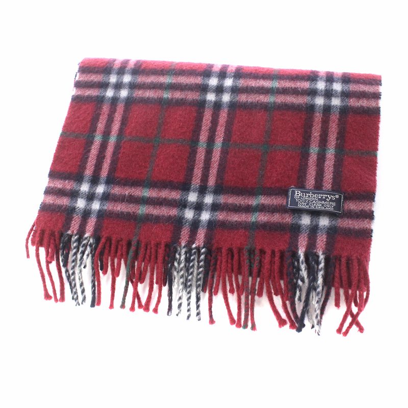 BURBERRY 赤 ストール フリンジ付き 楽天市場】BURBERRY バーバリー マフラー チェック カシミア