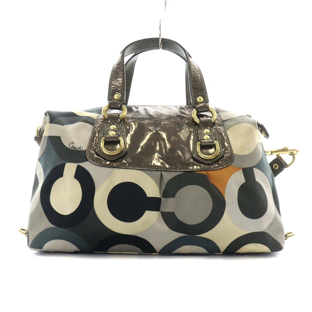 コーチ COACH オプアート ハンドバッグ ショルダーバッグ 2way レザー 