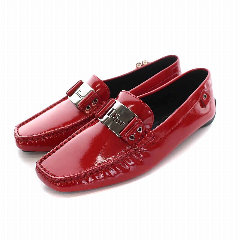 ディオール Dior ローファー ドライビングシューズ エナメル ロゴ 