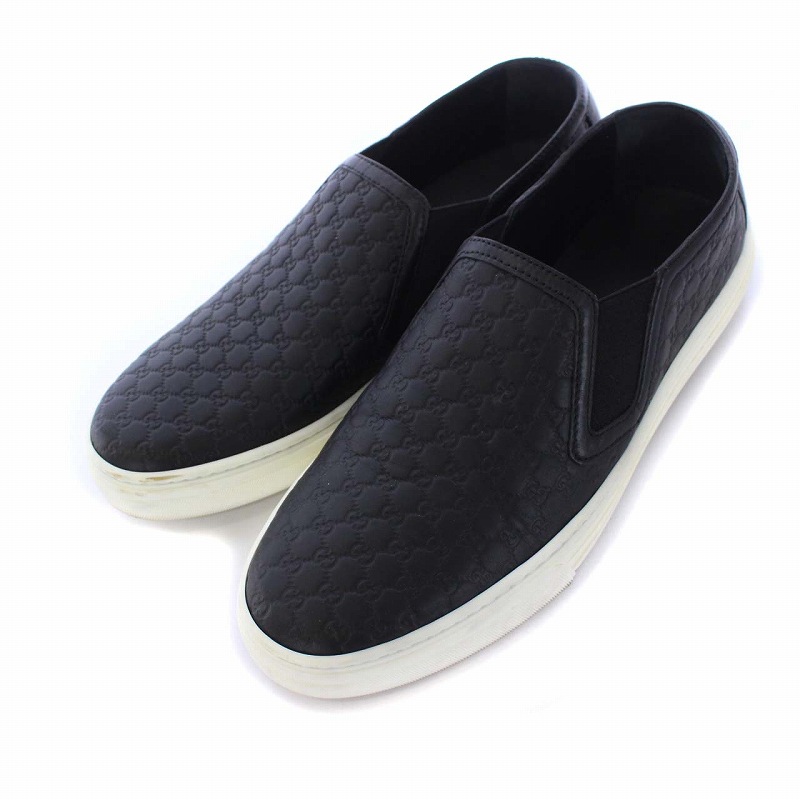 グッチ GUCCI マイクログッチシマ スリッポン フラットシューズ レザー 