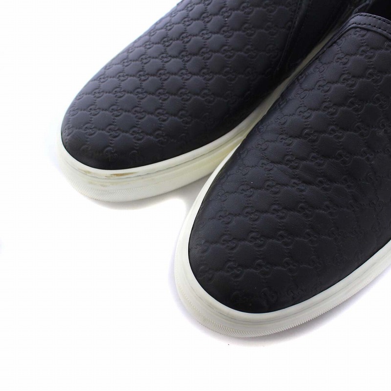 グッチ GUCCI マイクログッチシマ スリッポン フラットシューズ レザー 
