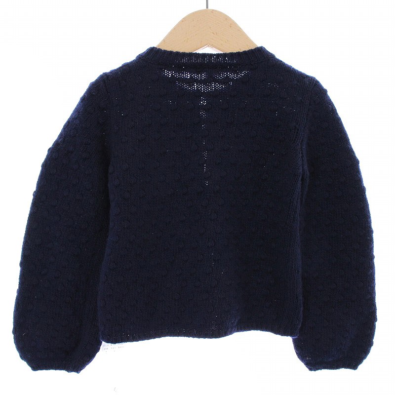 グッチ GUCCI カーディガン ニット 長袖 カシミヤ混 ウール 18/24 M 紺  