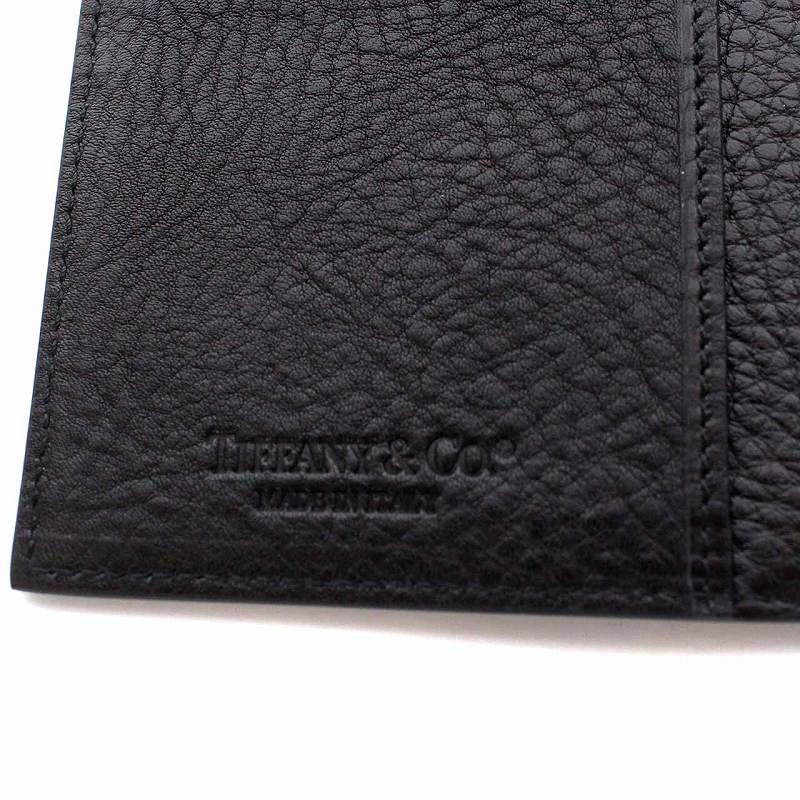 ティファニー TIFFANY & CO. レザー パスポートケース カバー 黒