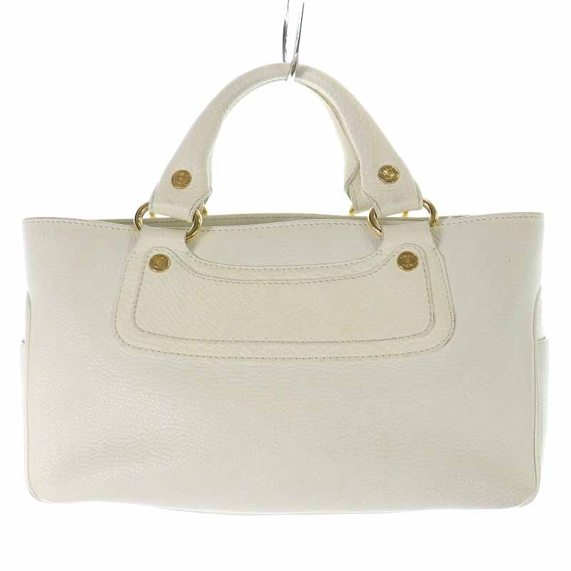 セリーヌ CELINE ブギーバッグ ハンドバッグ レザー 白 ホワイト /YI9 