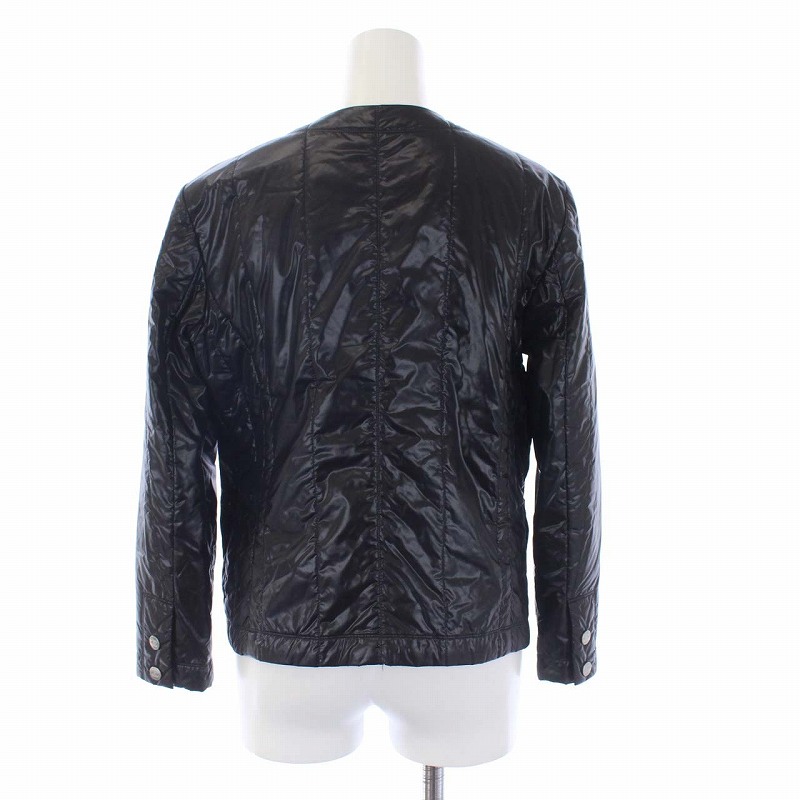 シャネル CHANEL ジャケット ノーカラー ジップアップ 黒 38