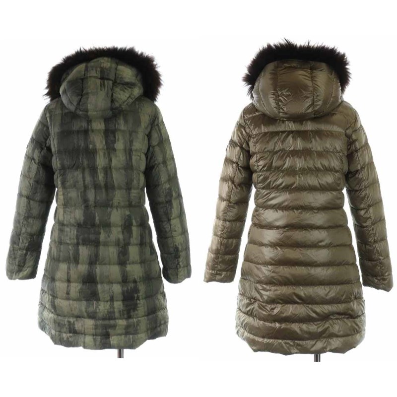 タトラス TATRAS 17AW メライナ MALAINA ダウンコート ジップアップ リバーシブル ラクーンファー 01 S 茶 ブラウン カーキ /YI38 レディース