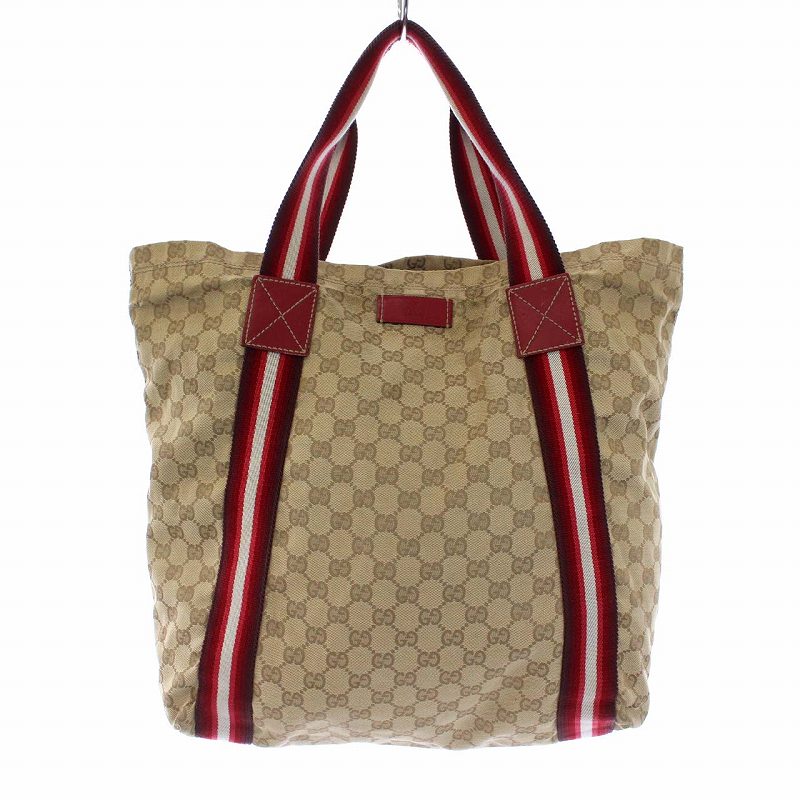 グッチ GUCCI GGキャンバス トートバッグ ハンドバッグ シェリーライン 
