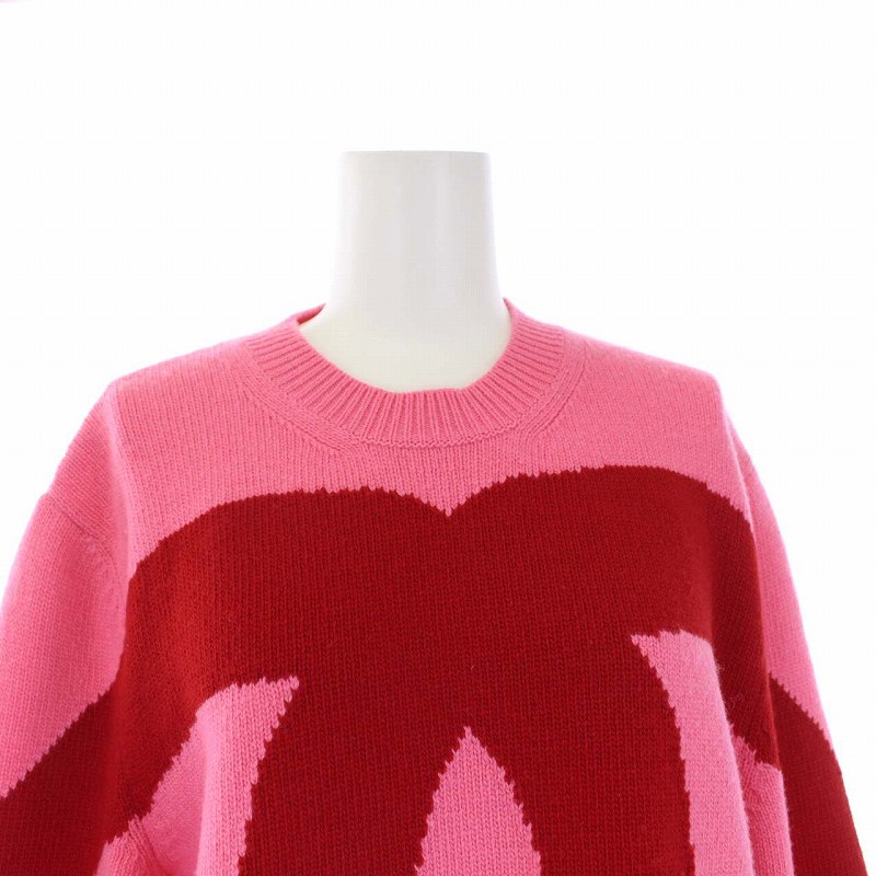 グッチ GUCCI GG Logo Intarsia Oversized Wool Sweater Pink GGロゴ 
