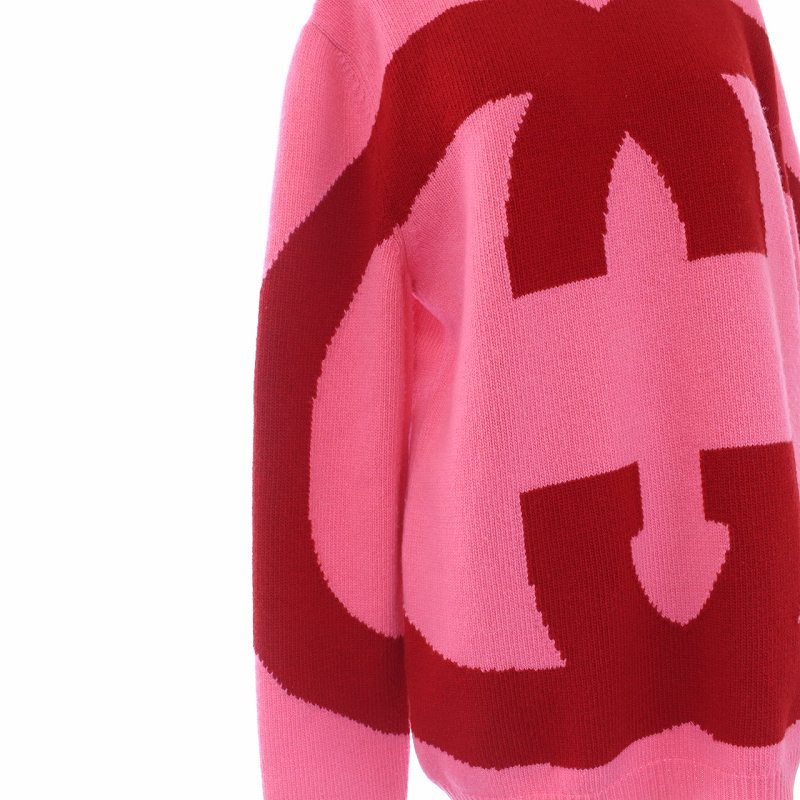GUCCI ピンク GGロゴ セーター 長袖 GUCCI ピンク GGロゴ セーター 長袖