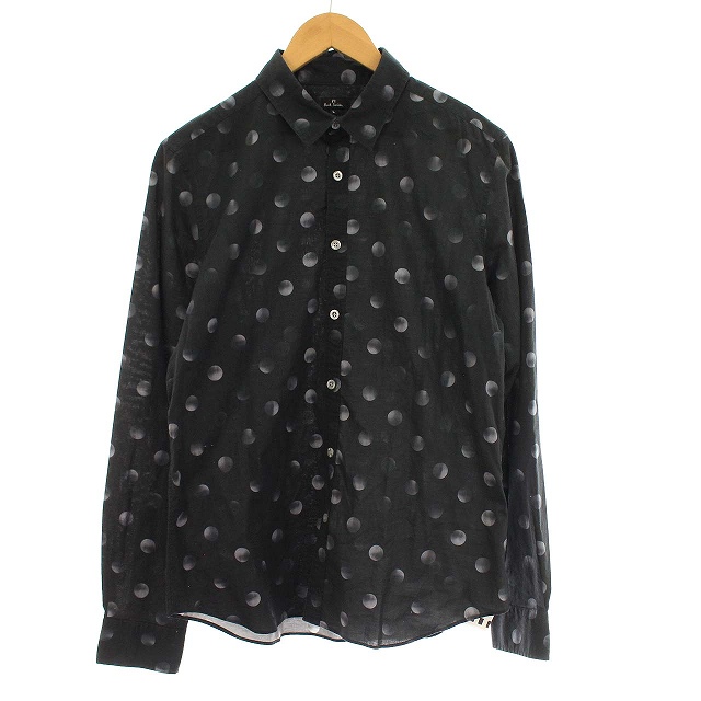 ポールスミス PAUL SMITH PS シャツ ドット 水玉 長袖 L 黒 ブラック 