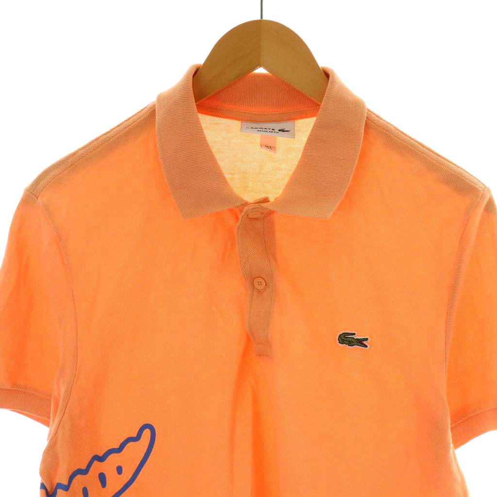 ラコステ LACOSTE ポロシャツ 半袖 イラスト L オレンジ PH9739
