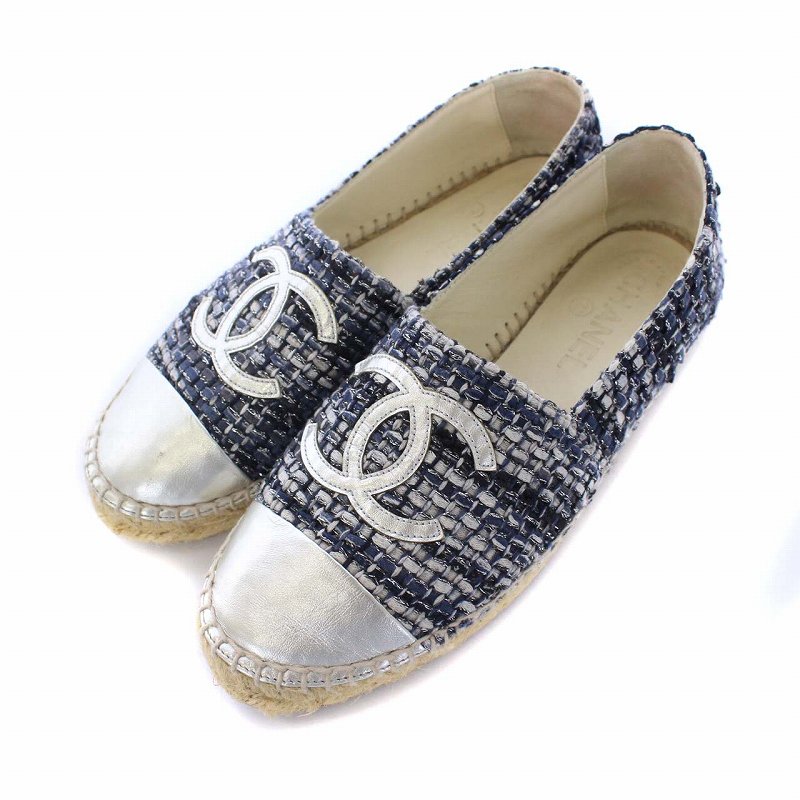 シャネル CHANEL ココマーク ツイード エスパドリーユ スリッポン  