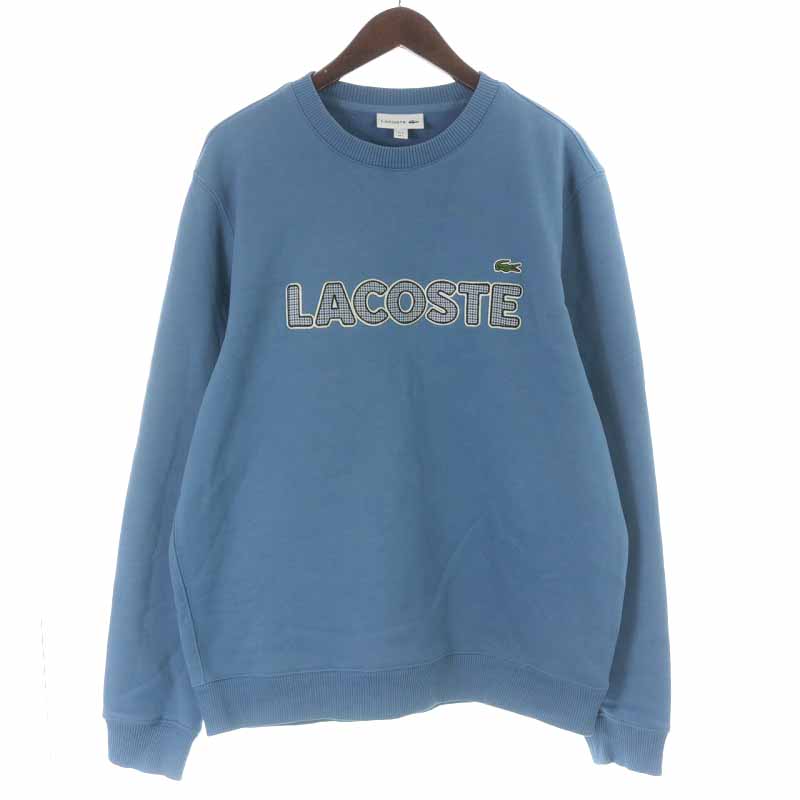ラコステ LACOSTE ハウンドトゥースレタードワッペンクルーネック 