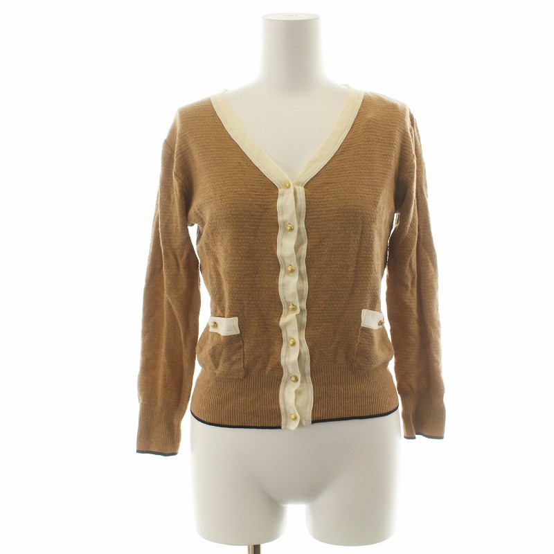 ルトロワ Letroyes カーディガン 長袖 ウール S 茶 ブラウン レディース 081 ベクトルパーク