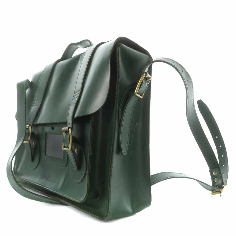 【虚々様】ドクターマーチン　サッチェルバッグ　15インチ　グリーン ドクターマーチン DR.MARTENS サッチェル ポストマンバッグ ショルダー