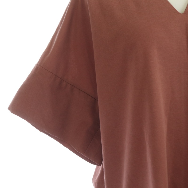 ゼロエイトサーカス 08SIRCUS Tシャツ カットソー 半袖 Vネック サイドスリット 1 S ピンク /BM レディース