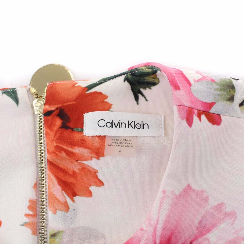 カルバンクライン CALVIN KLEIN 花柄 ノースリーブワンピース カルバンクライン CALVIN KLEIN 花柄 ノースリーブワンピース