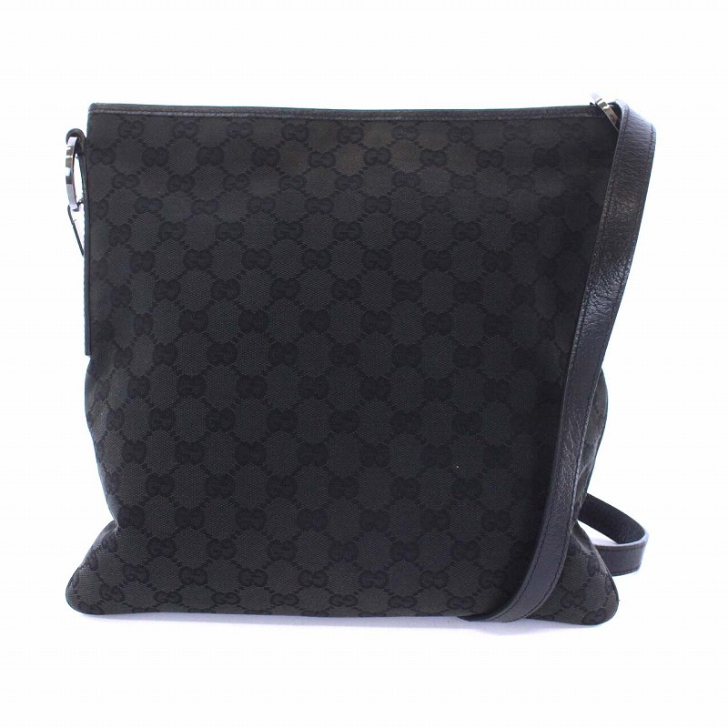 グッチ GUCCI GGキャンバス ショルダーバッグ 斜めがけバッグ 黒  