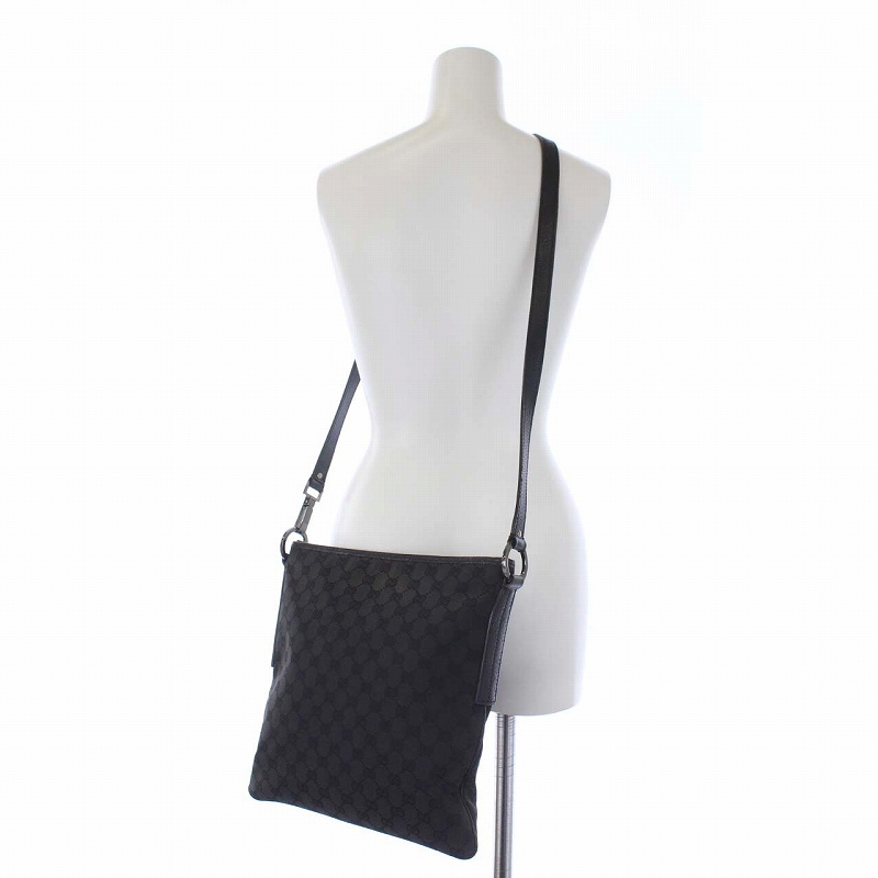 グッチ GUCCI GGキャンバス ショルダーバッグ 斜めがけバッグ 黒  