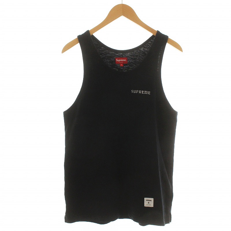 シュプリーム SUPREME タンクトップ カットソー ノースリーブ ロゴ S 