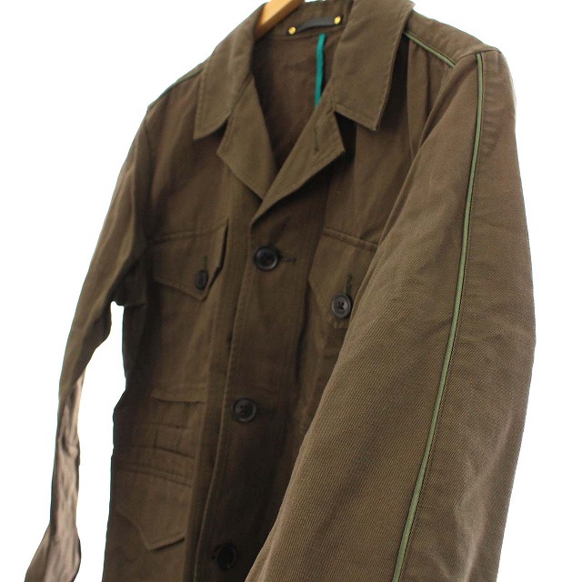 ポールスミス PAUL SMITH ミリタリー ジャケット リネン混 M-65 L 茶
