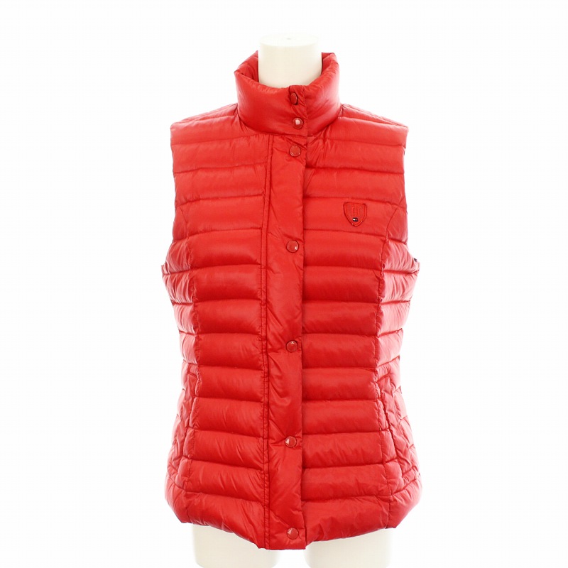 トミーヒルフィガー TOMMY HILFIGER ダウンベスト ジップアップ M 赤 
