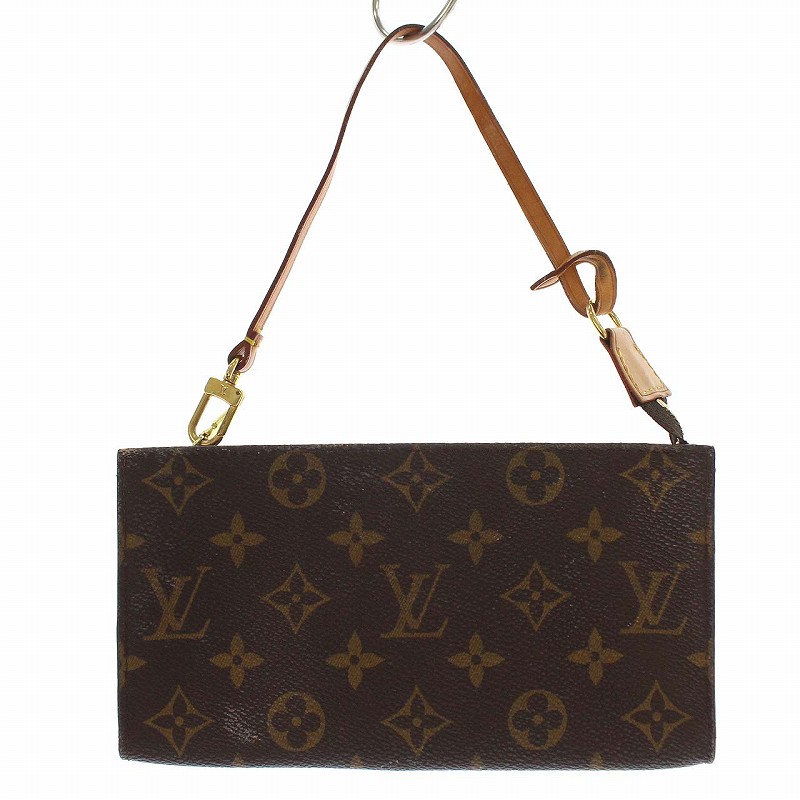 ルイヴィトン LOUIS VUITTON モノグラム バケット付属ポーチ 茶 