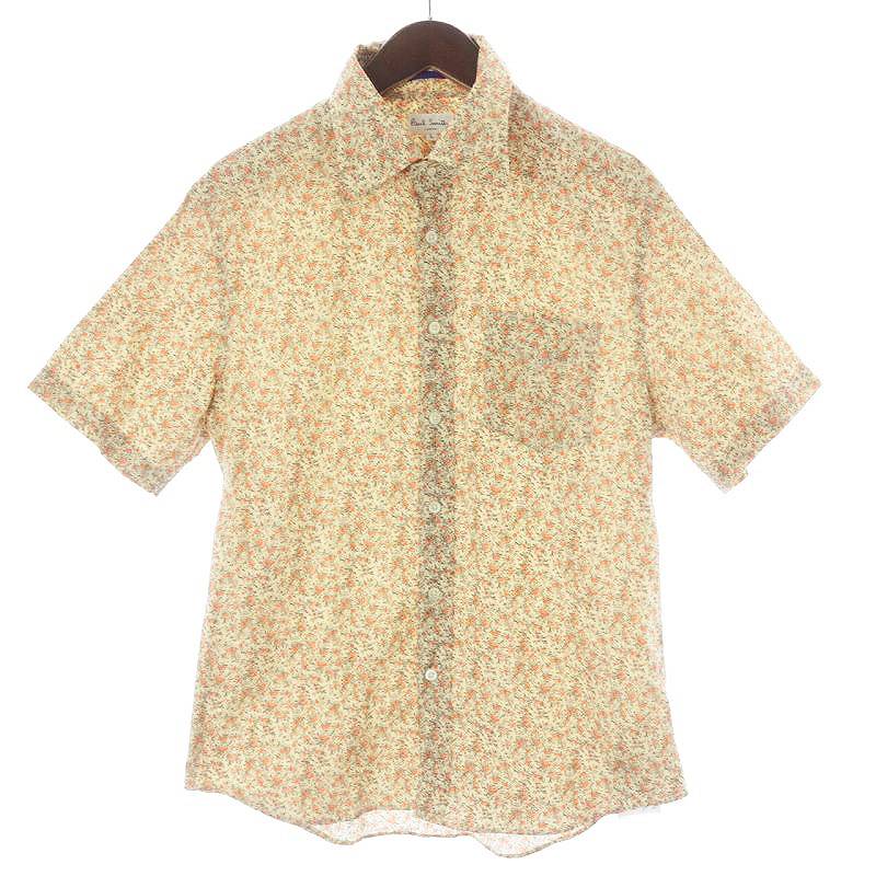 ポールスミス PAUL SMITH カジュアルシャツ 半袖 花柄 L ベージュ /UY6 