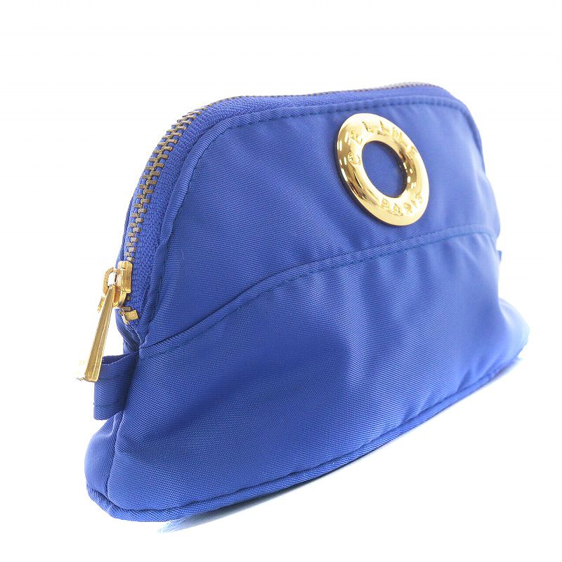 セリーヌ CELINE サークルポーチ 小物入れ ロゴ 青 ブルー /UY19