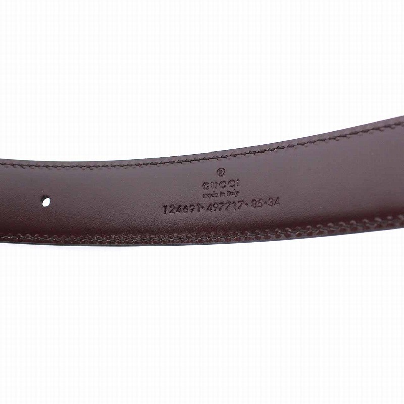 グッチ GUCCI リバーシブル 革ベルト レザー Gバックル 85 34 黒 