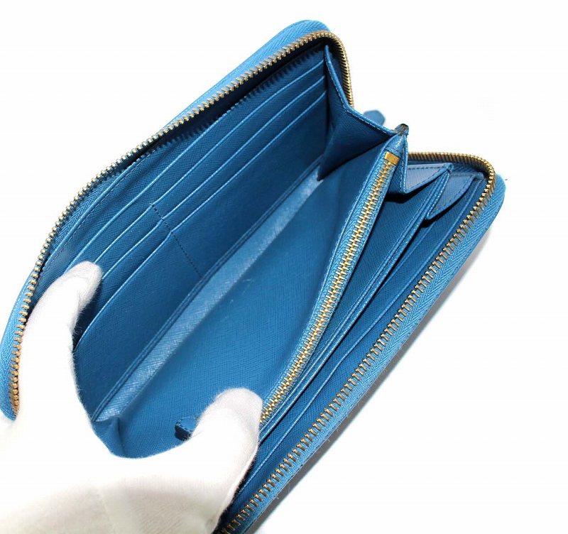 PRADA サフィアーノレザー 長財布 コバルトブルー1ML506