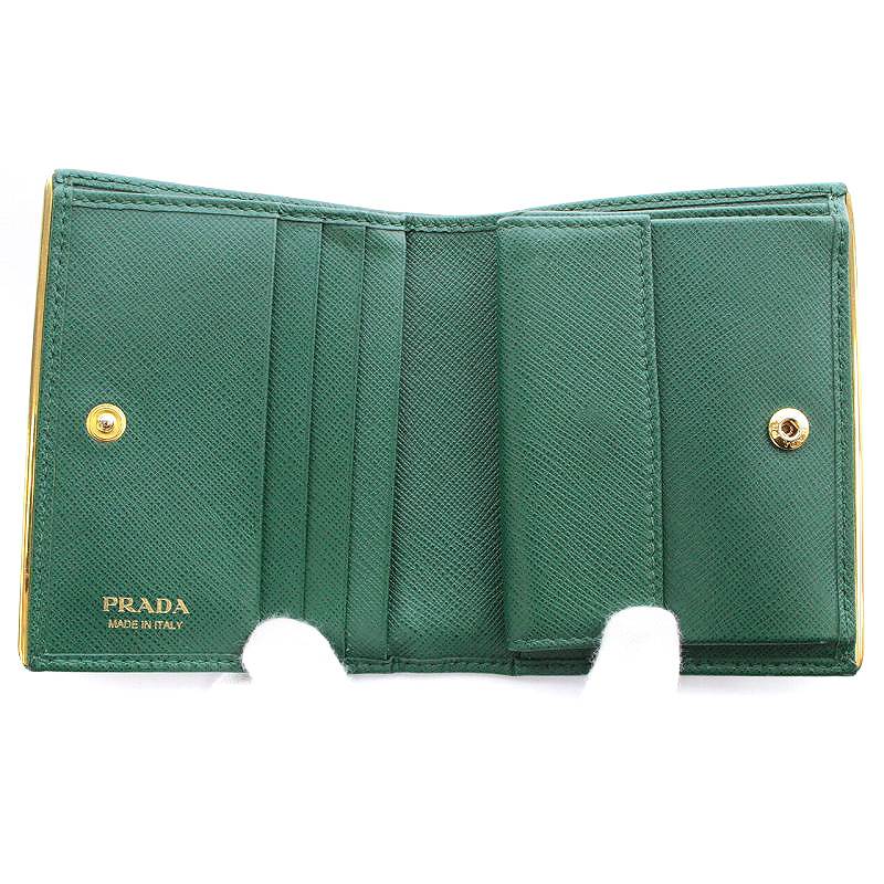 プラダ PRADA SAFFIANO 二つ折り財布 コンパクト 小銭入れ レザー 