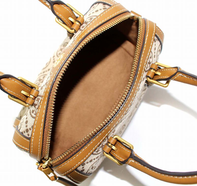 トリーバーチ TORY BURCH T MONOGRAM JACQUARD MINI DUFFLE BAG 