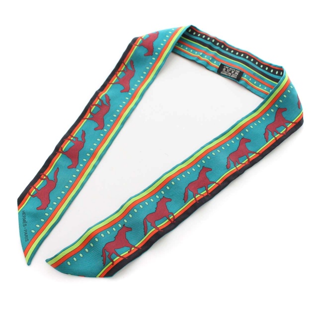 エルメス HERMES ツイリー スカーフ ホース柄 シルク100% フランス製  