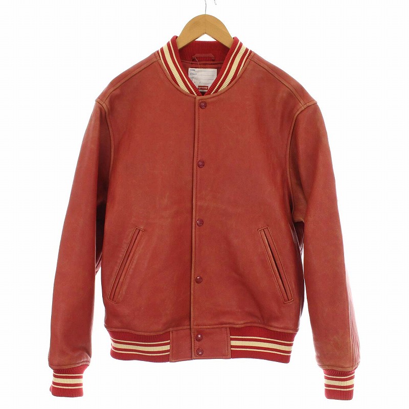 未使用品 シュプリーム SUPREME 19SS Worn Leather VarsityJacket 