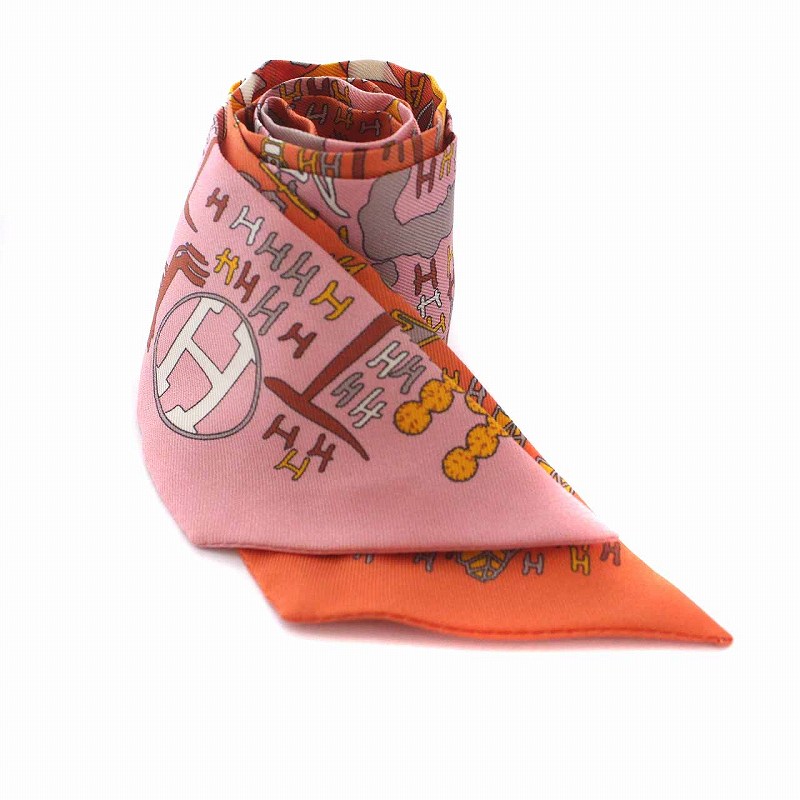 HERMES エルメス Hツイリー☆1001H 千と一のH オレンジ ピンク