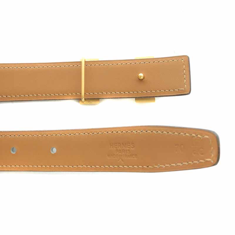 エルメス HERMES ベルト Hロゴバックル コンスタンス レザー クロコ型 
