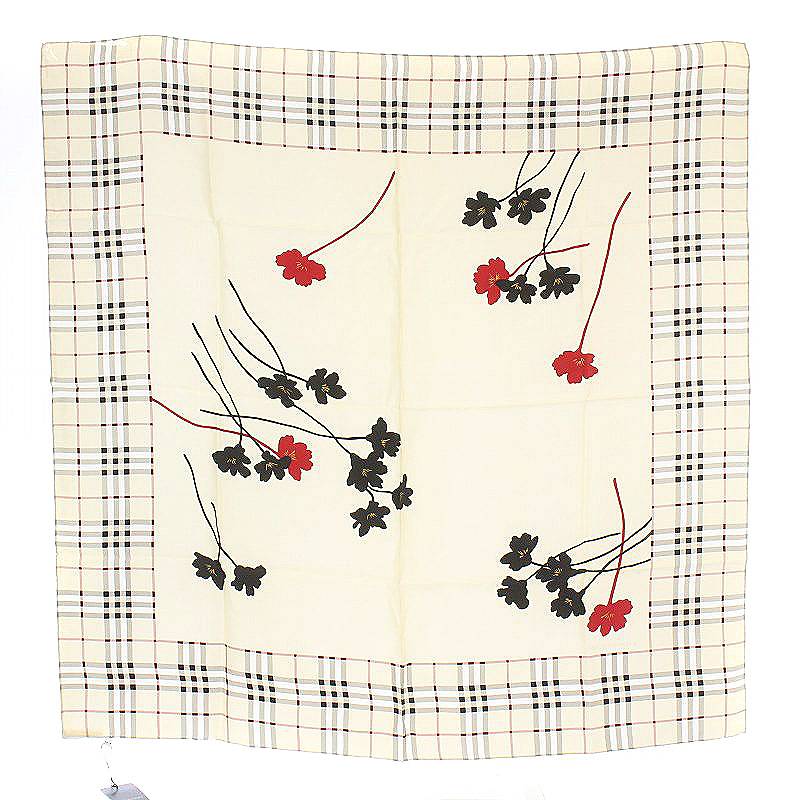 バーバリー ロンドン BURBERRY LONDON スカーフ ノバチェック 花柄 