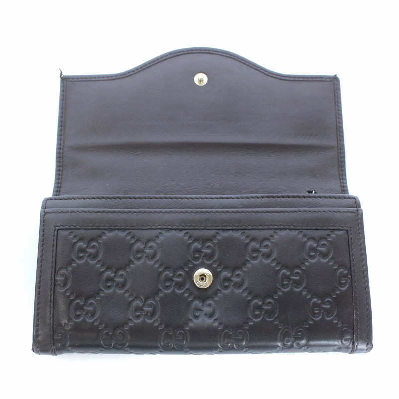 グッチ GUCCI マイクログッチシマ インターロッキングG 長財布 二 