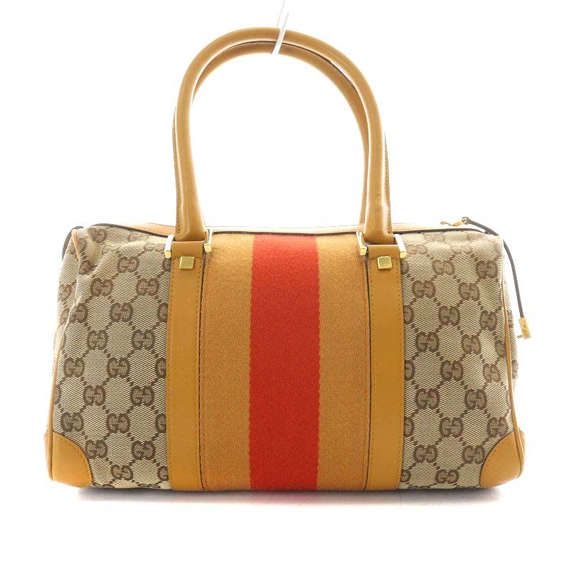 グッチ GUCCI シェリーライン GGキャンバス ハンドバッグ ボストン 