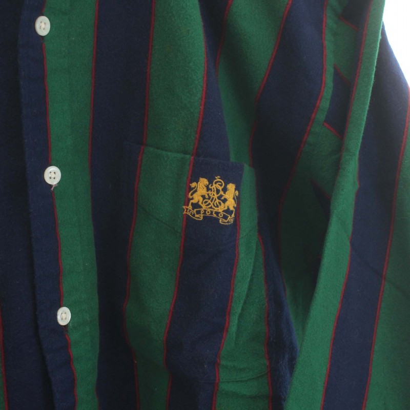ポロラルフローレン ロゴ ストライプ 3XL 古着 ボタンダウンシャツ 長袖 POLO RALPH LAUREN 未使用品 ラルフローレン シャツ 長袖 ボタン