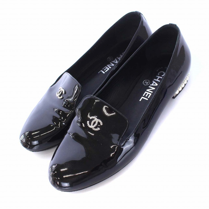 シャネル　CHANEL　パールココマーク　ローヒール　パンプス　上品　38サイズ シャネル CHANEL パールココマーク ローヒール パンプス 上品 38