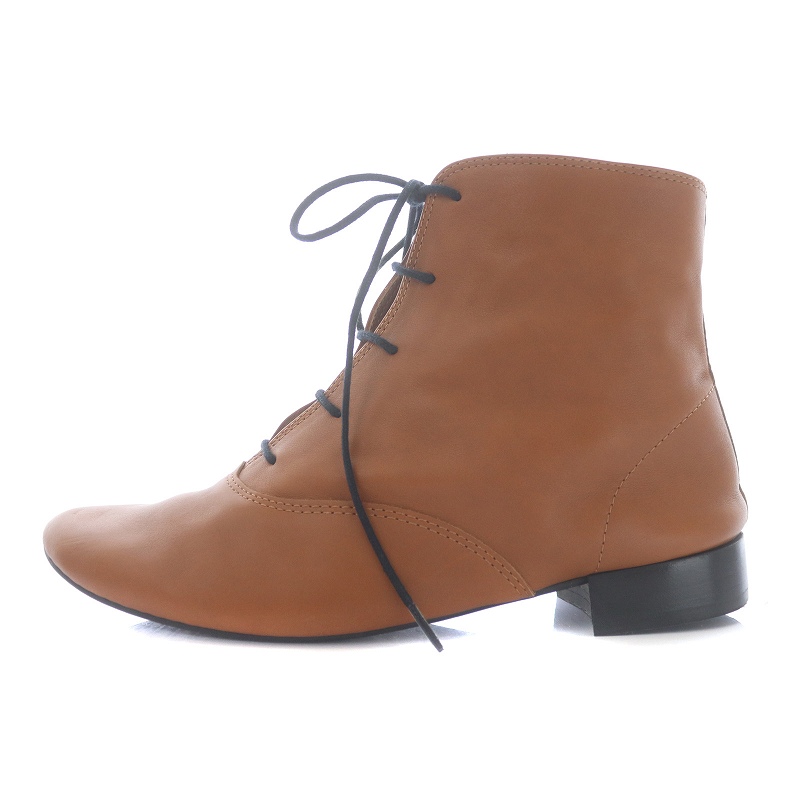 レペット Repetto ショートブーツ アーモンドトゥ ローヒール レース 