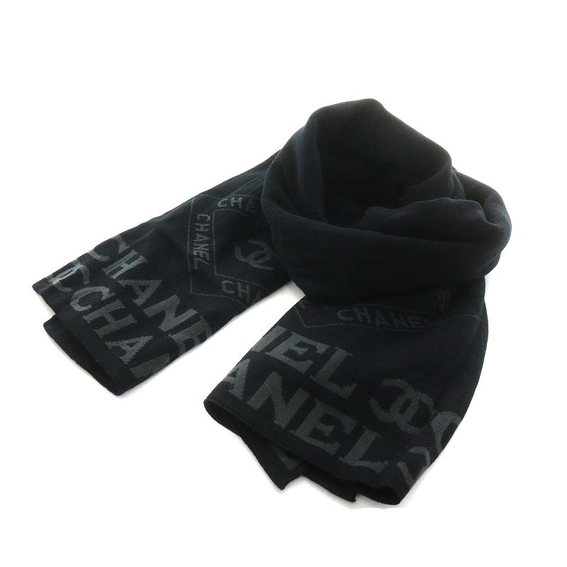 シャネル CHANEL ノベルティ ココマーク マフラー ストール ニット  