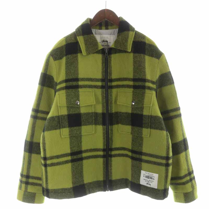 ステューシー STUSSY WOOLRICH 19AW ワークシャツジャケット ジップ 