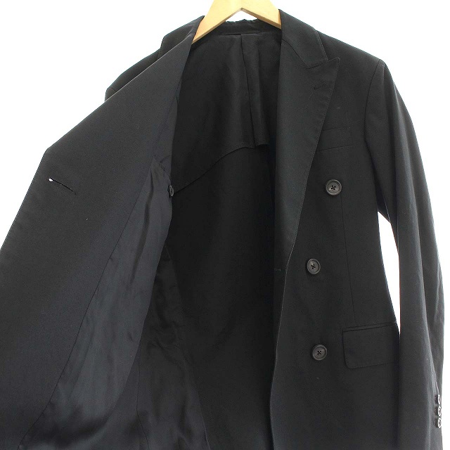 プラダ PRADA テーラードジャケット ダブル コットン 44 M 黒 プラダ PRADA テーラードジャケット ダブル コットン 44 M 黒
