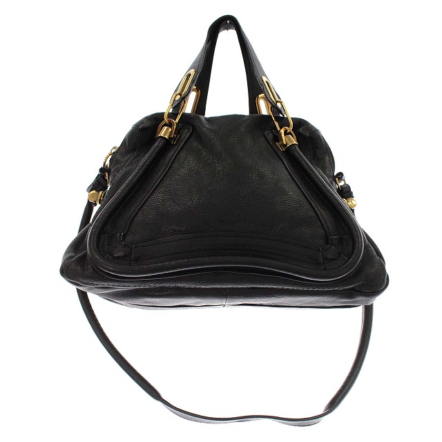クロエ CHLOE パラティ ハンドバッグ ショルダーバッグ 2WAY レザー 黒 